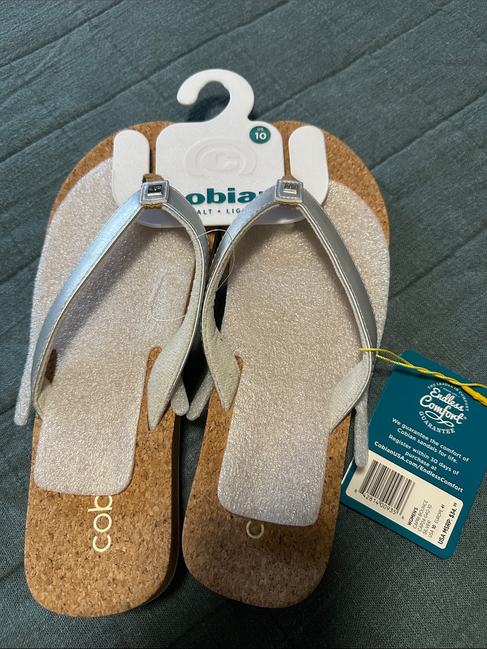 Cobian Women's Silver Cork Footbed flip flops - Picture 7 of 7